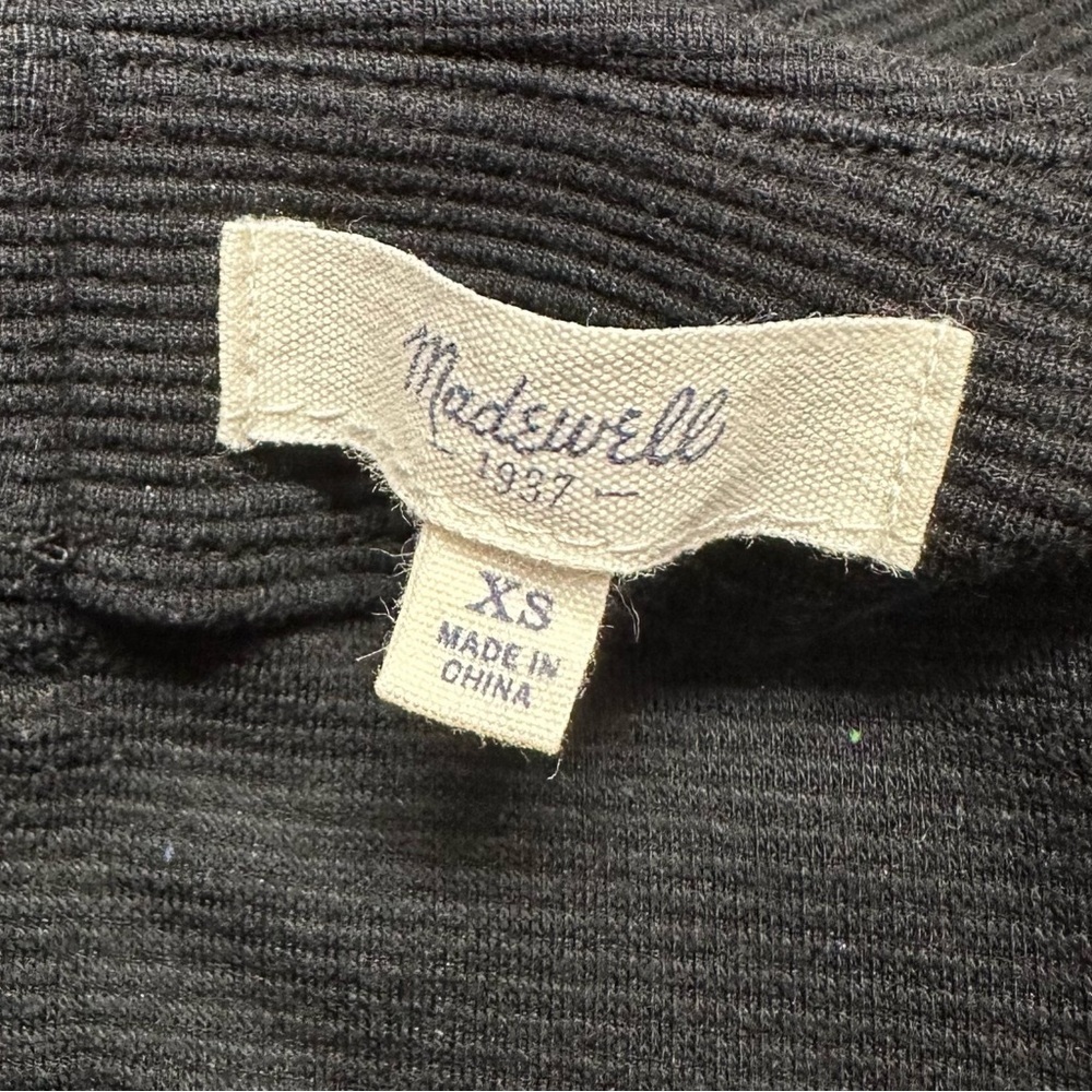 Madewell Ribbed Knit Top Colorblock Shirt XS Gallerist Ponte Back Zip 3/4 Sleeve - Picture 5 of 8